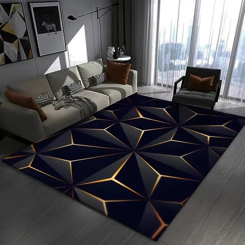 Eye-Catching 3D Geometric Carpet Large Floor Mat for Bedroom and Gaming Room Modern Non-Slip Rug for Trendy Home Decor Gift